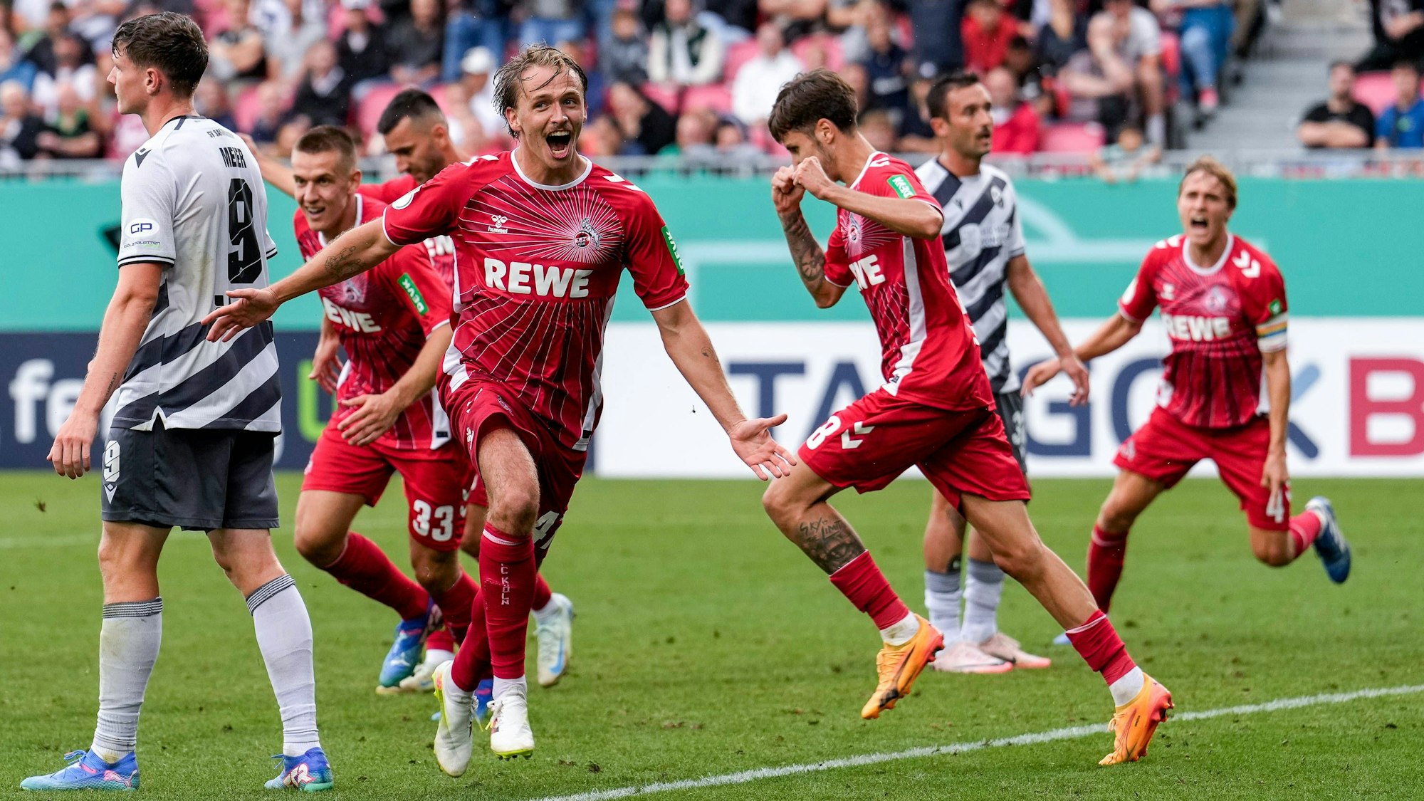 Mathias Olesen rettete dem 1. FC Köln am Sonntag mit seinem späten Treffer in der Verlängerung den Einzug in die zweite Pokalrunde.