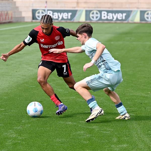 18.08.2024, Fussball A-Jug Bayer 04 - Kaiserslautern
links: Montrell Amara Culbreath (Bayer)
Foto: Uli Herhaus