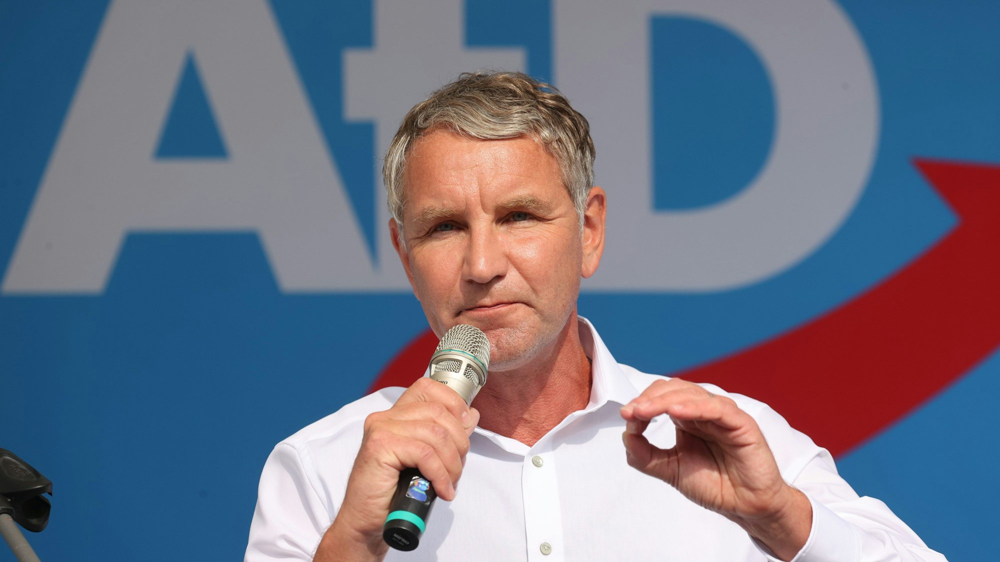 Björn Höcke, Vorsitzender der AfD in Thüringen, spricht beim Sommerfest der AfD Thüringen.