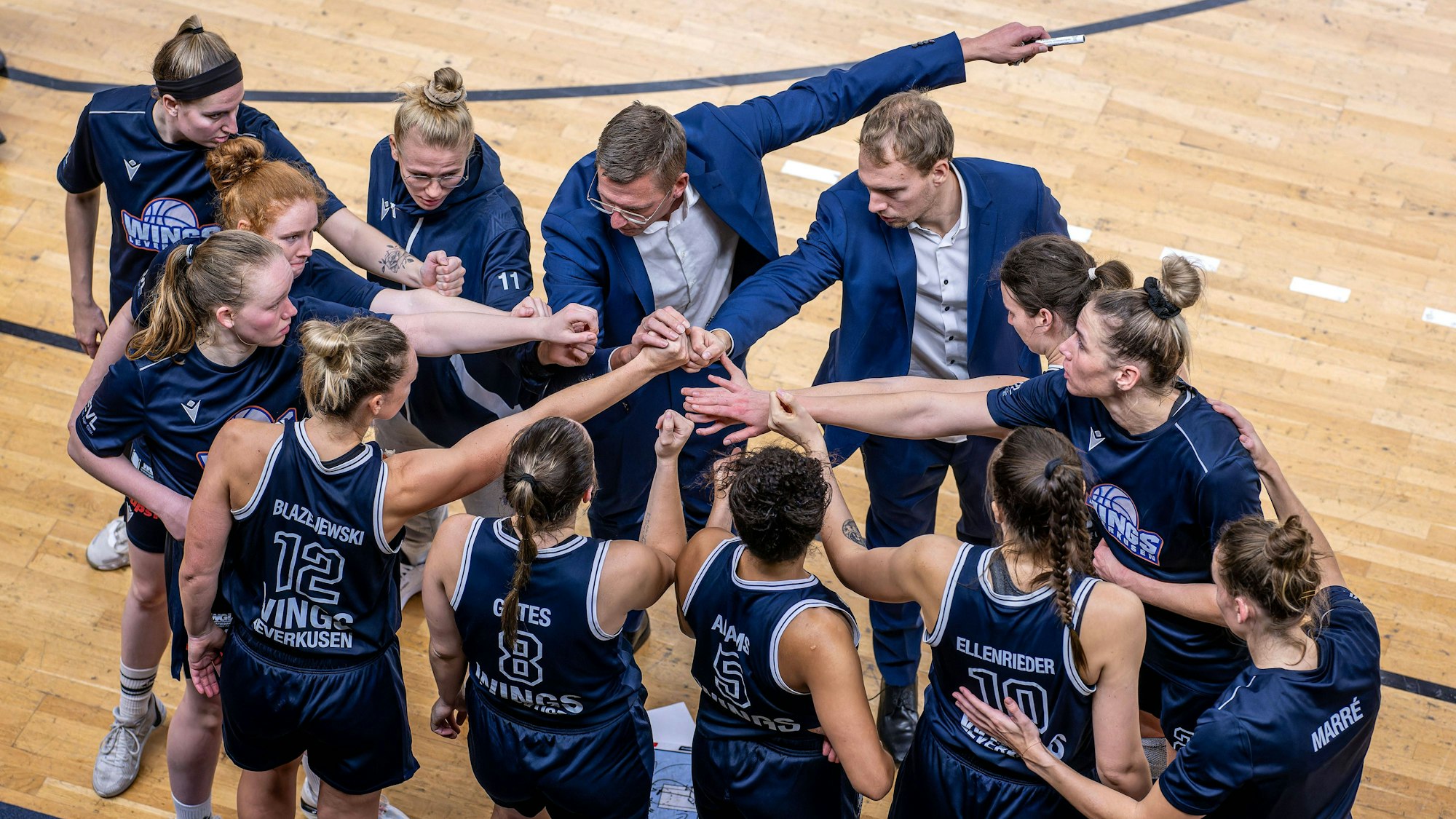 Basketball Berlin 01.11.2023 Saison 2023 / 2024 1. Bundesliga / DBBL Alba Berlin - Orthomol Wings Leverkusen Boris Kaminski Leverkusen, Trainer Auszeit *** Basketball Berlin 01 11 2023 Season 2023 2024 1 Bundesliga DBBL Alba Berlin Orthomol Wings Leverkusen Boris Kaminski Leverkusen, coach time-out
