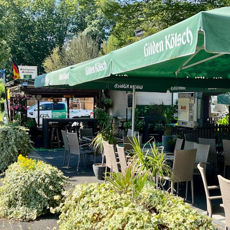 Der Pavillon der Stadtgrenz-Schänke in Schlebusch.