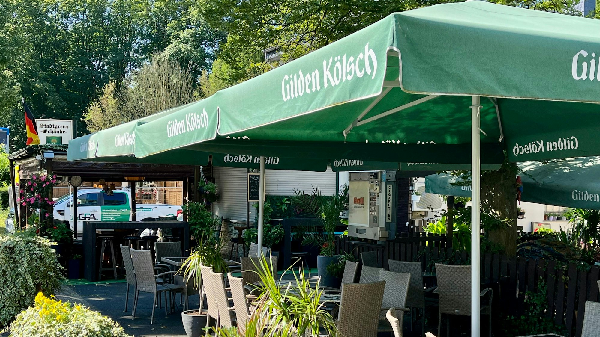 Der Pavillon der Stadtgrenz-Schänke in Schlebusch.
