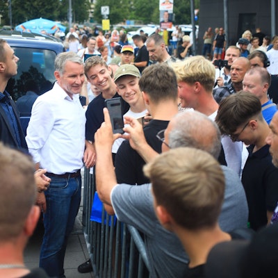 Björn Höcke beim Sommerfest der AFD auf dem Platz der Völkerfreundschaft in Erfurt.