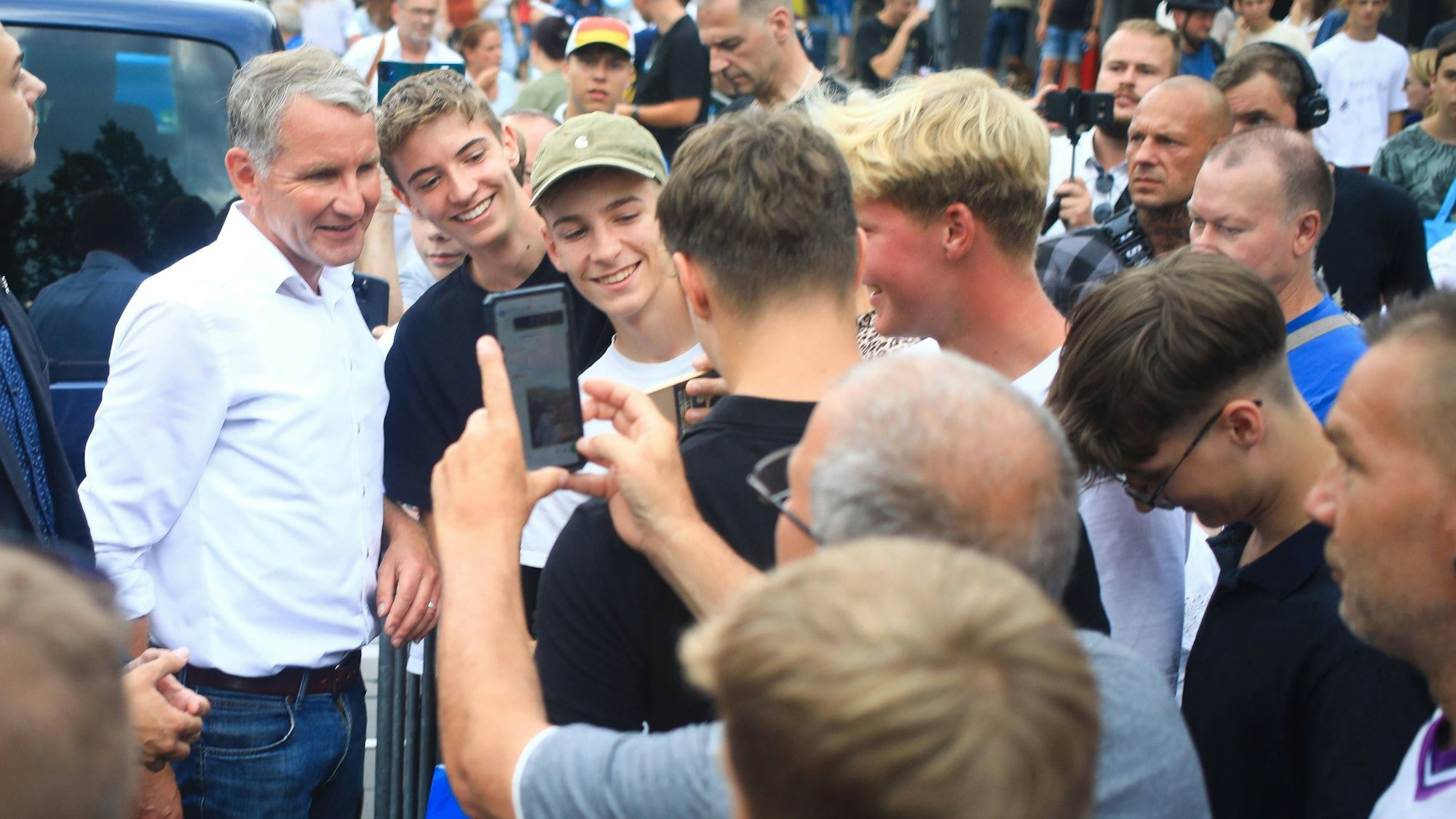 Björn Höcke beim Sommerfest der AFD auf dem Platz der Völkerfreundschaft in Erfurt.