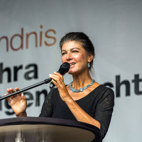 Sahra Wagenknecht bei einer Wahlkampf-Kundgebung in Altenburg in Thüringen am 20. August. Die Kritik an Wagenknecht und ihrer Partei reißt vor den kommenden Landtagswahlen nicht ab.