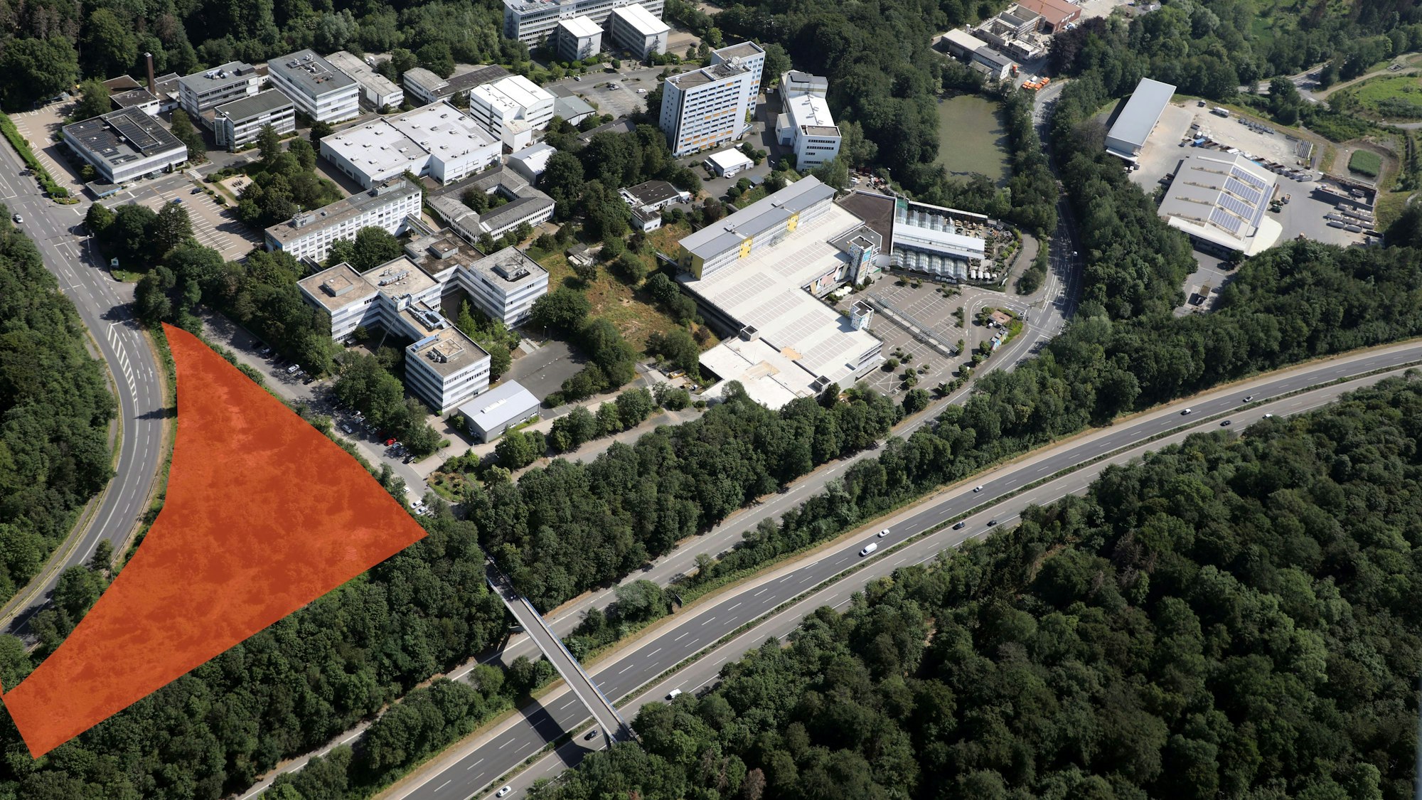 Luftbild vom Technologiepark Bergisch Gladbach