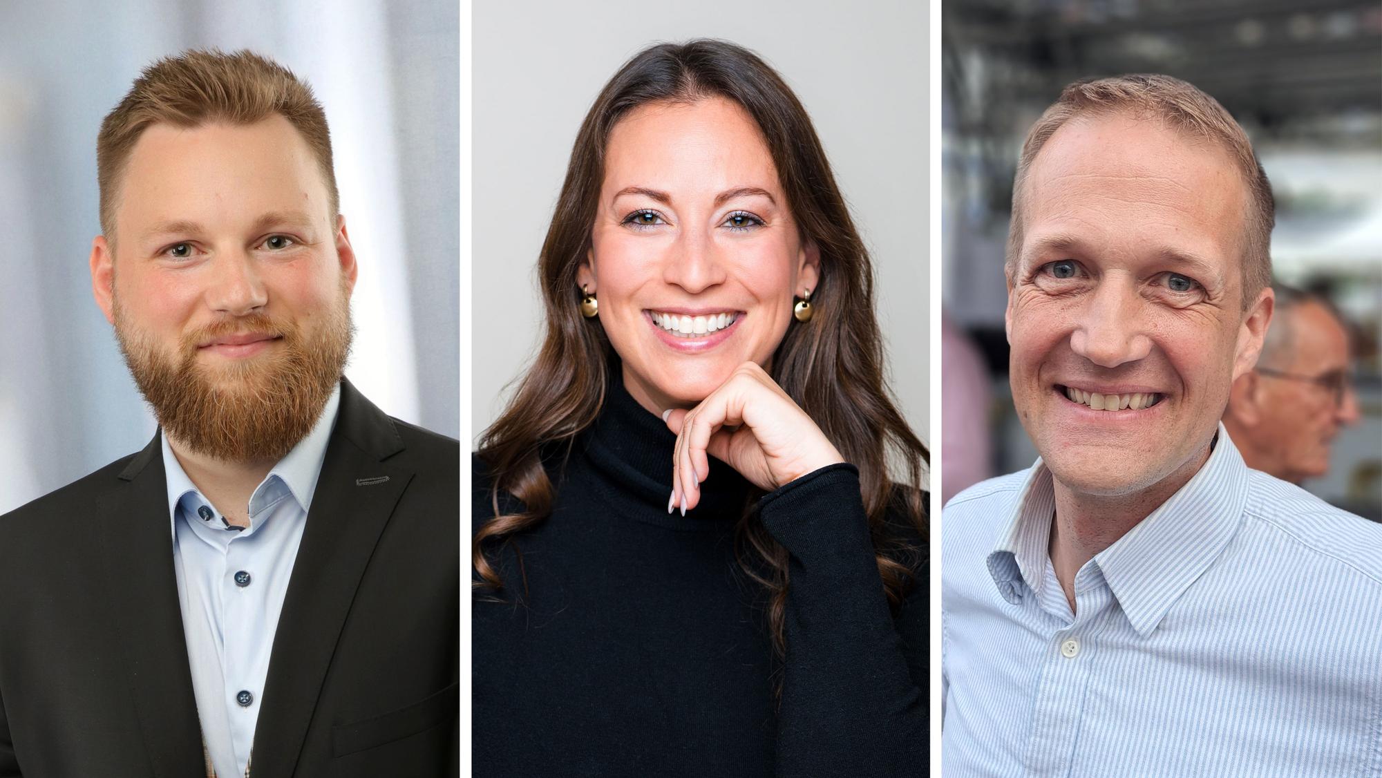 Montage mit Porträts von Fabian Felder (26) aus Bergisch Gladbach, Caroline Bosbach (34) aus Bergisch Gladbach und Michael Freiherr von Maltzahn (46) aus Burscheid.