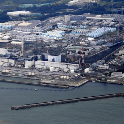 Das Foto aus einem Hubschrauber der Kyodo News zeigt das Kernkraftwerk Fukushima Daiichi in der Präfektur Fukushima im Nordosten Japans.