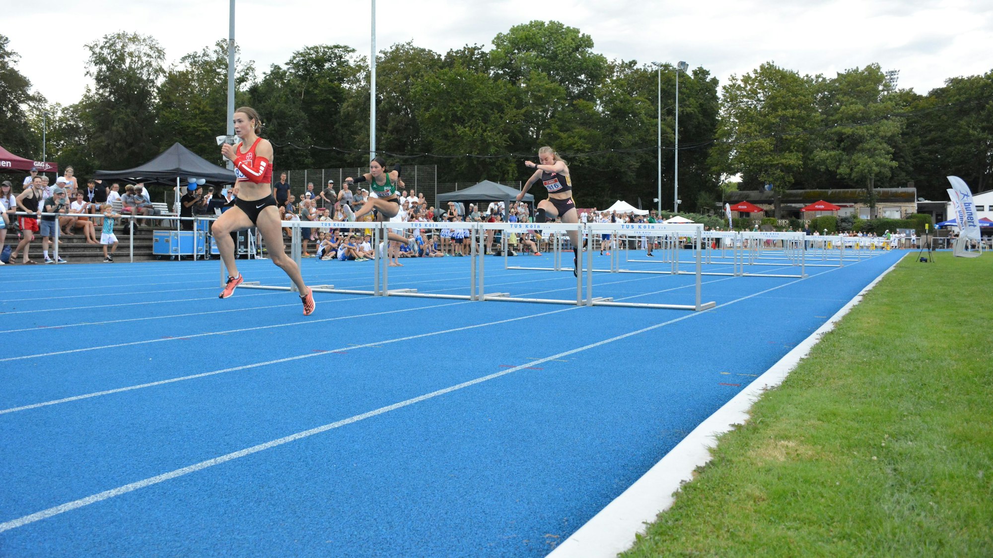 Hürdenläuferinnen während eines Rennens