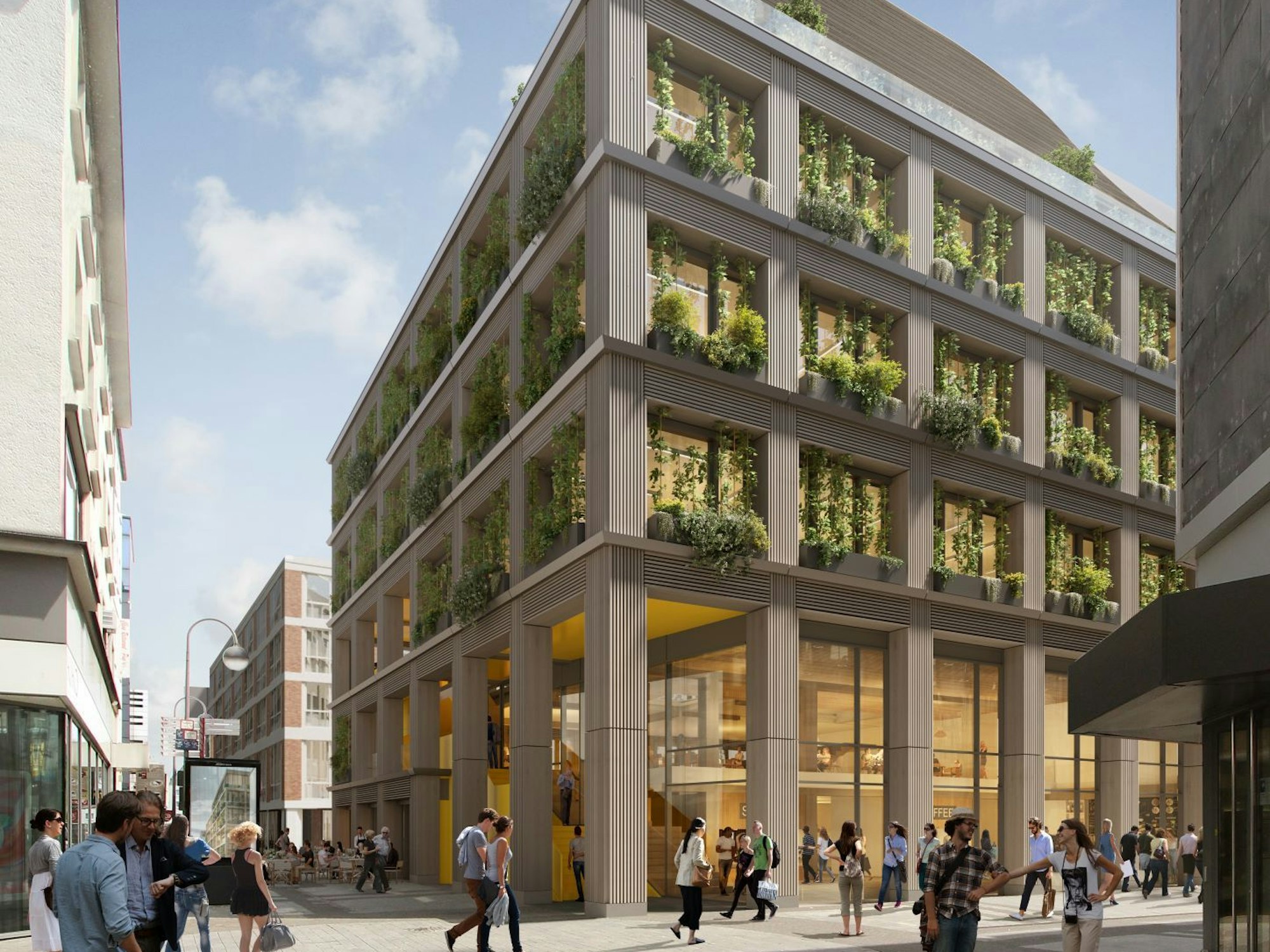 Visualisierung des neuen Gebäudes auf der Ecke Hohe Straße / Große Budengasse