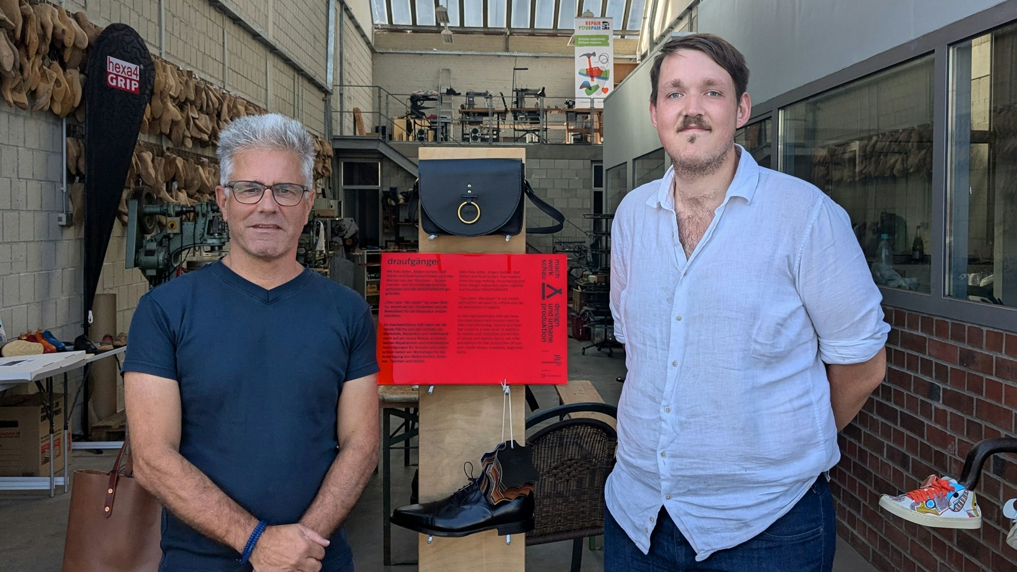 Jürgen Gerber und Gerd Felix Adler von „Draufgänger“ im Machwerkhaus