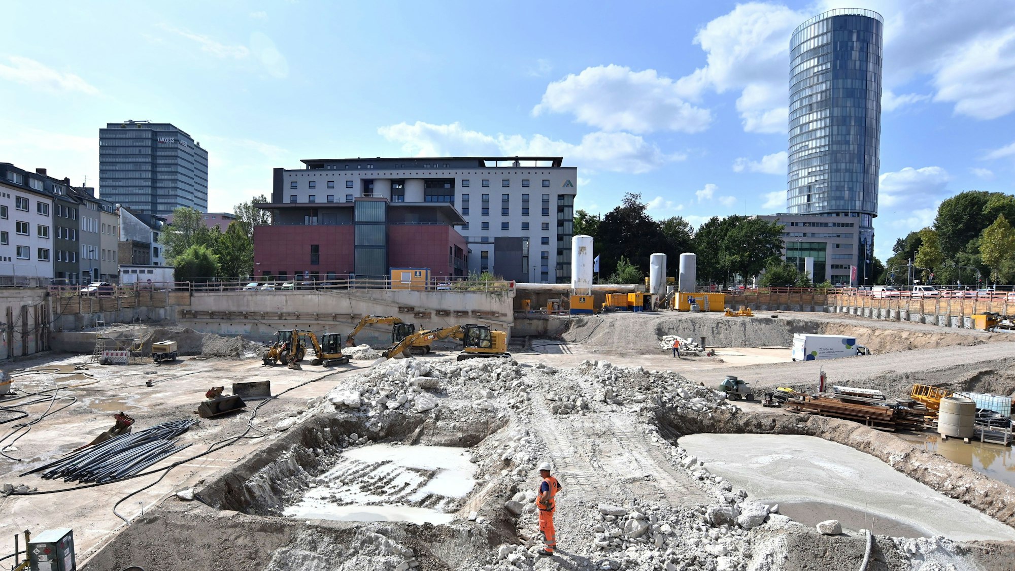 Blick auf die Baustelle vom LVR-Neubau am Ottoplatz