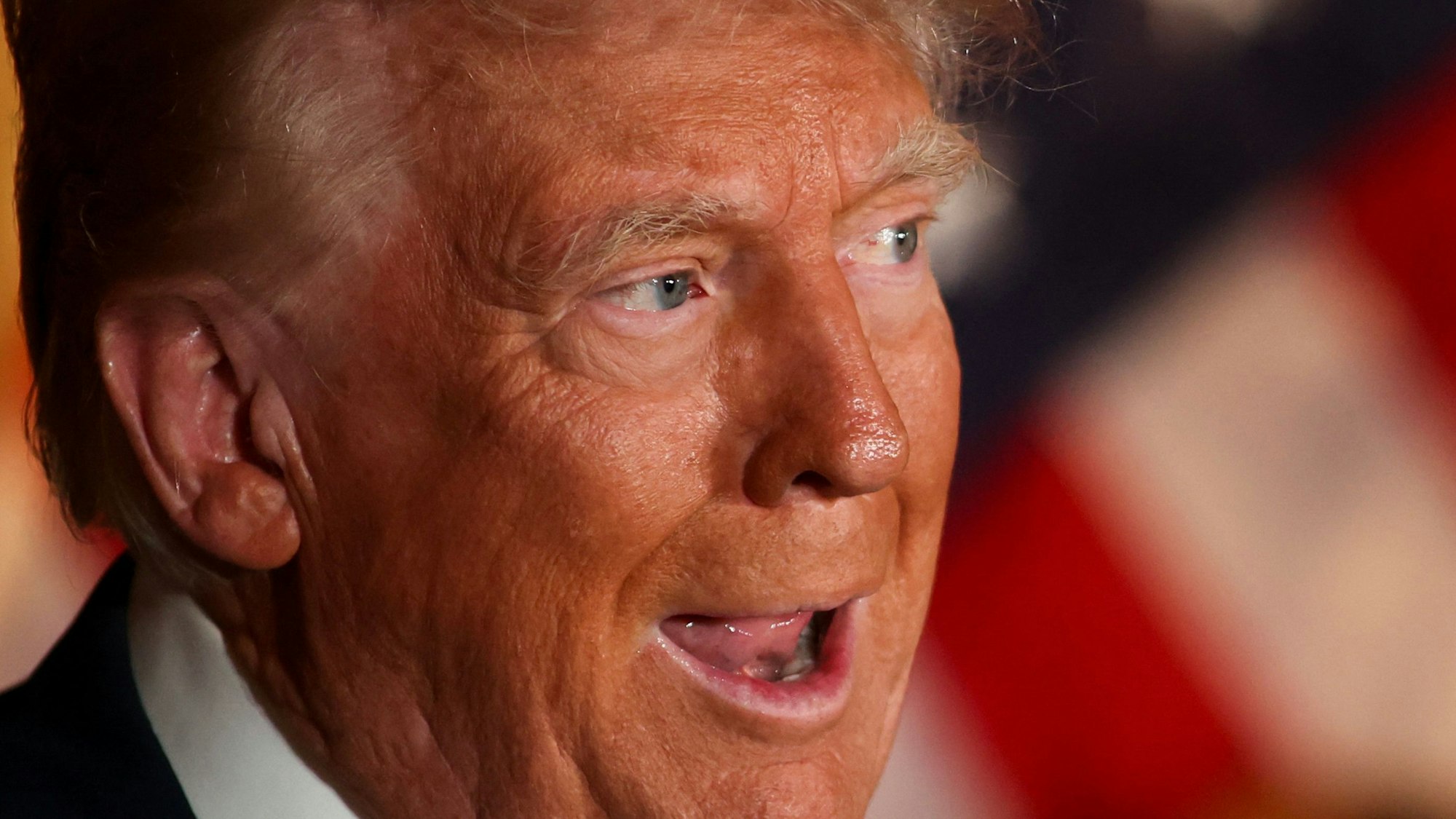 (FILES) Former US President and Republican presidential candidate Donald Trump speaks about "No Tax on Tips" at "Il Toro E La Capra" Restaurant in Las Vegas, Nevada, August 23, 2024. Prosecutors filed a modified indictment of Trump in his election subversion case on August 27, 2024. (Photo by Ellen SCHMIDT / AFP)