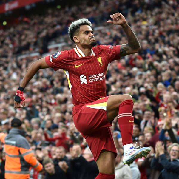 Liverpools Luis Diaz jubelt.