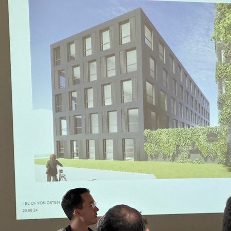 Im Rats-Ausschuss für Umwelt- und Stadtentwicklung wurden Visualisierungen des geplanten Gebäudes der Firma Bechtle gezeigt.