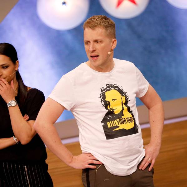 Oliver Pocher und seine Ex-Ehefrau Amira Aly im TV-Studio.