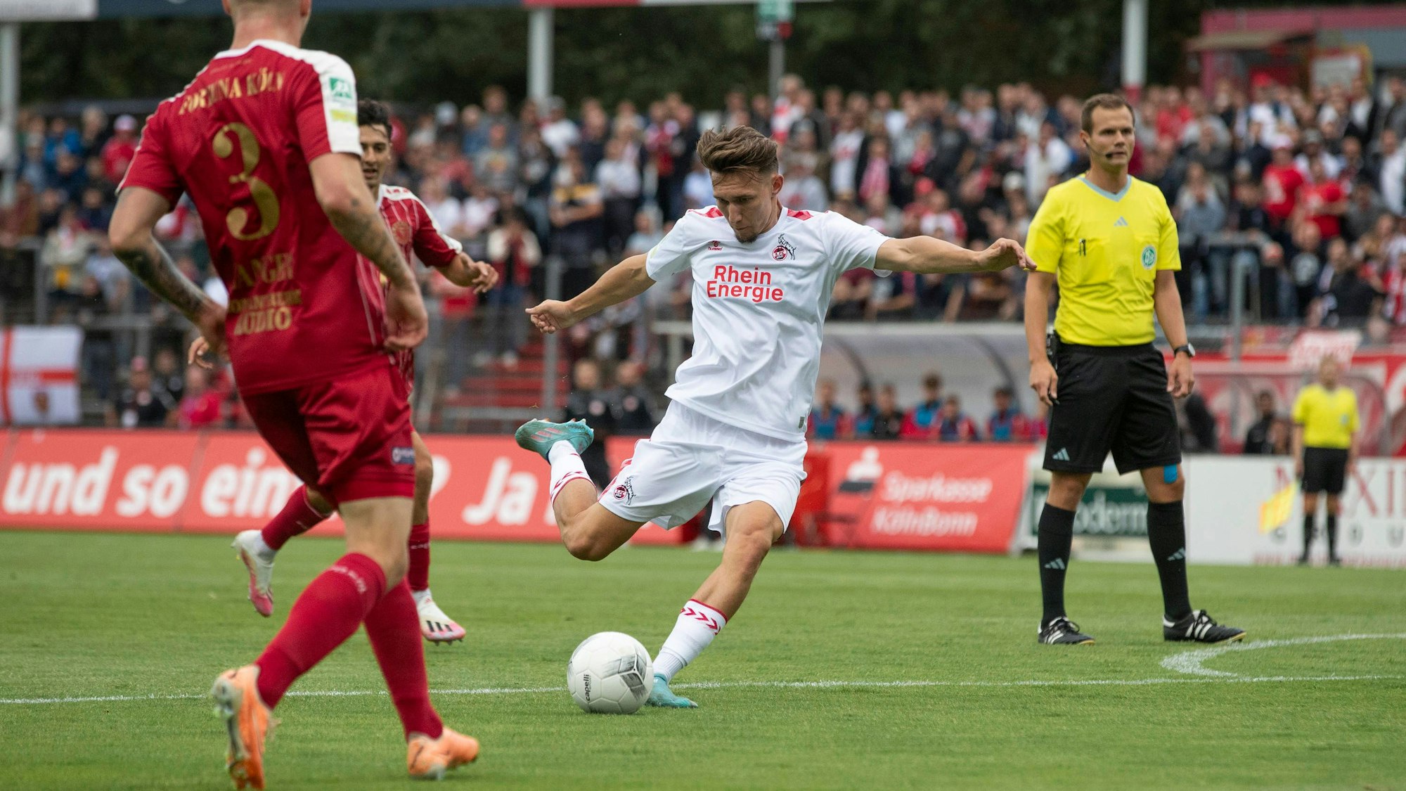 Regionalliga West: SC Fortuna Koeln - 1. FC Koeln U21, U 21 01.08.2023 Jonas Saliger 1. FC Koeln U21, 15, Regionalliga West, 1. Spieltag, SC Fortuna Koeln - 1. FC Koeln U21, am 01.08.2023, Suedstadion, Koeln *** Regionalliga West SC Fortuna Koeln 1 FC Koeln U21, 01 08 2023 Jonas Saliger 1 FC Koeln U21, 15 , Regionalliga West, 1 Matchday, SC Fortuna Koeln 1 FC Koeln U21, on 01 08 2023, Suedstadion, Koeln Copyright: xBEAUTIFULxSPORTS/Meuselx