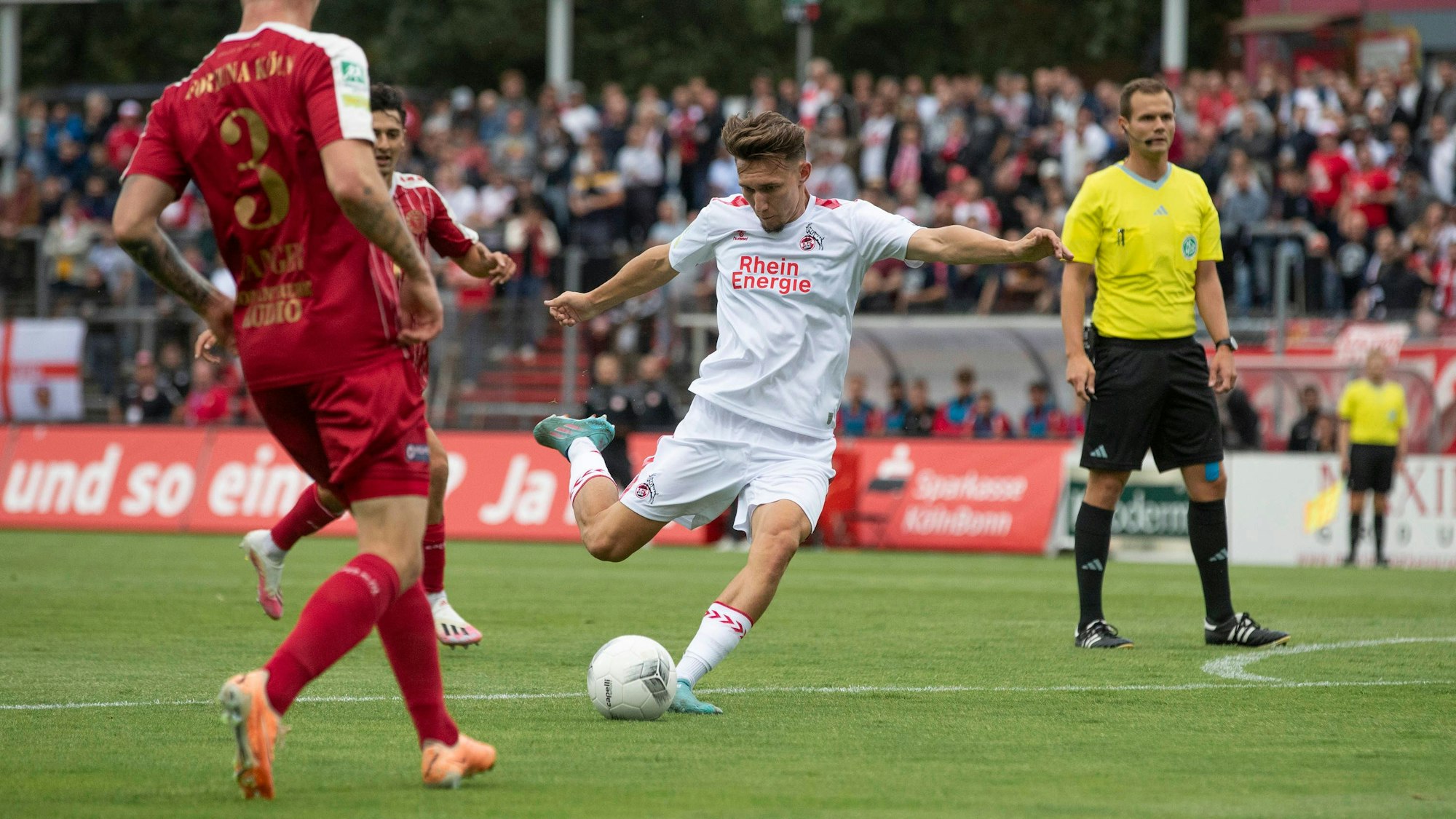 Regionalliga West: SC Fortuna Koeln - 1. FC Koeln U21, U 21 01.08.2023 Jonas Saliger 1. FC Koeln U21, 15, Regionalliga West, 1. Spieltag, SC Fortuna Koeln - 1. FC Koeln U21, am 01.08.2023, Suedstadion, Koeln *** Regionalliga West SC Fortuna Koeln 1 FC Koeln U21, 01 08 2023 Jonas Saliger 1 FC Koeln U21, 15 , Regionalliga West, 1 Matchday, SC Fortuna Koeln 1 FC Koeln U21, on 01 08 2023, Suedstadion, Koeln Copyright: xBEAUTIFULxSPORTS/Meuselx