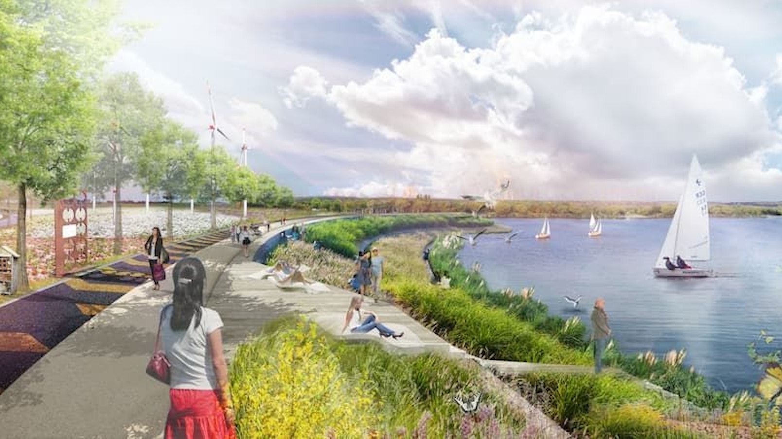 So soll es in Jahrzehnten im Tagebau Garzweiler aussehen: Ab dem Jahr 2030 werden die Kohle-Löcher mit Rheinwasser gefüllt.