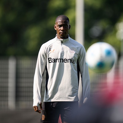 Paris-Leihgabe Nordi Mukiele im Training von Bayer 04 Leverkusen