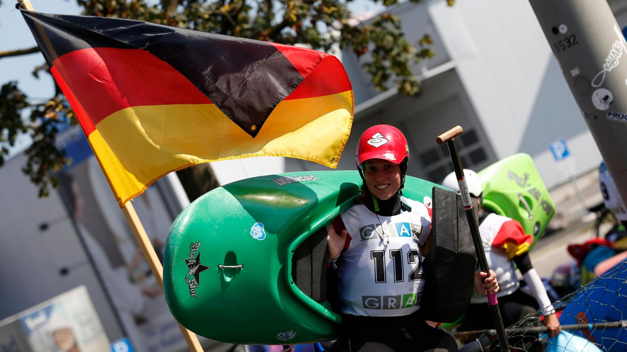 Die Porzer Kanuti Naya Daruwala bei der Europameisterschaft in Graz.