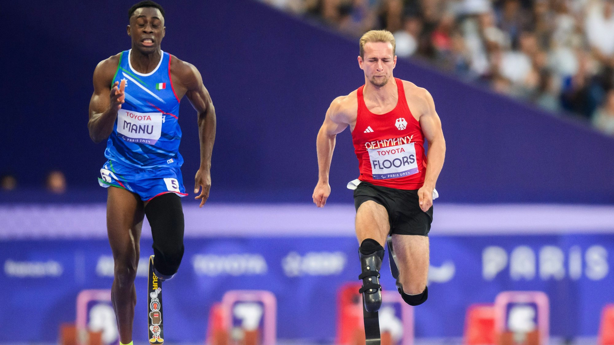 Johannes Floors (r.) hofft über die 400 Meter auf Gold.