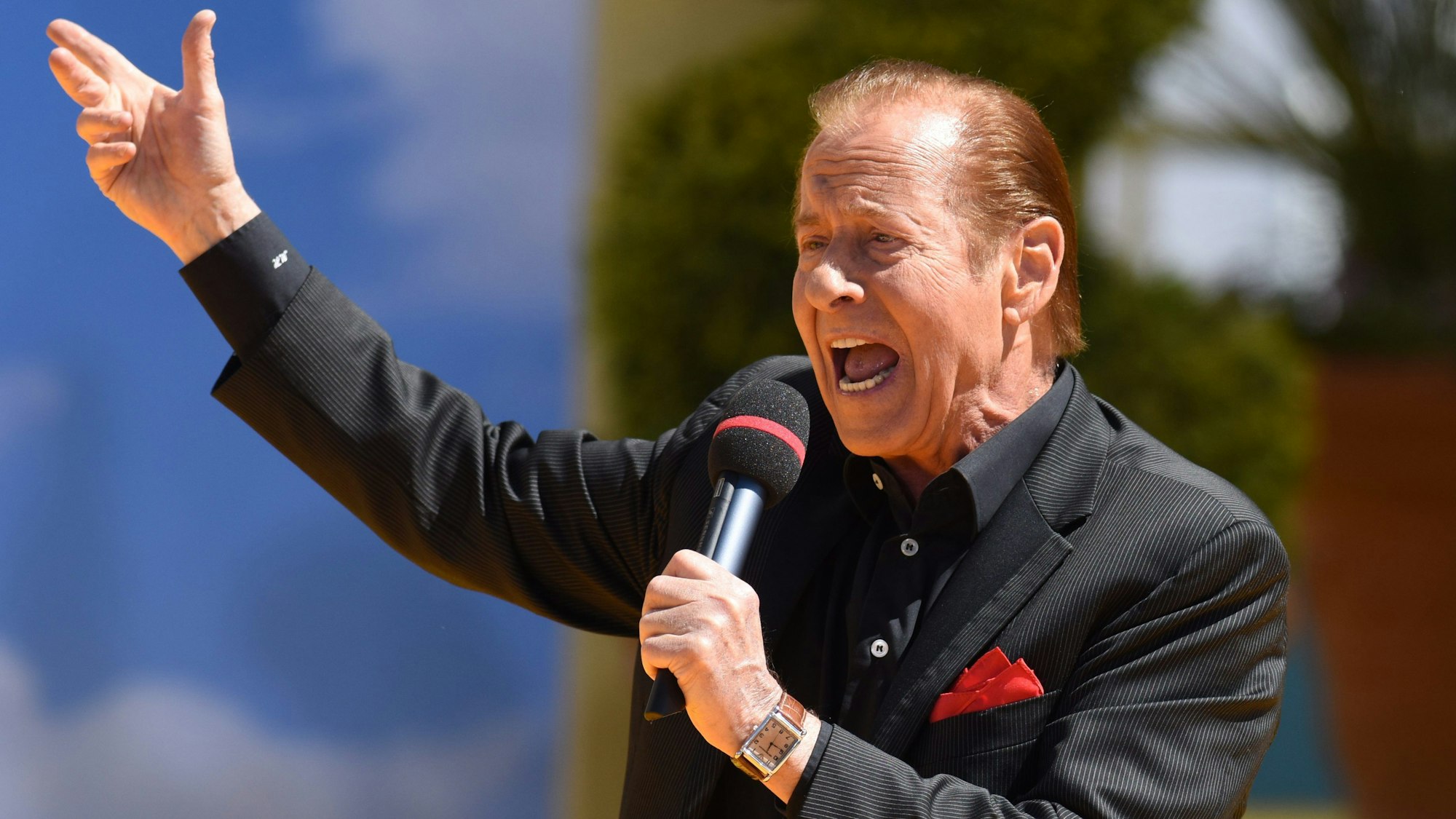 Michael Holm während der ersten Ausgabe 2017 der ARD-Live-Show „Immer wieder sonntags“.