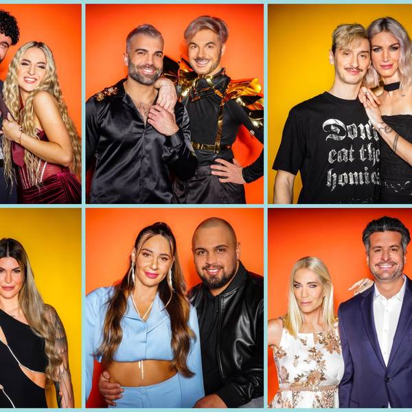 Diese Paare sind 2024 in der RTL-Show „Das Sommerhaus der Stars - Kampf der Promipaare“ (V.o.l.): Influencer Umut Tekin und Emma Fernlund, Rafi Rachek und Reality-Icon Sam Dylan, Model und Influencerin Tessa Bergmeier und Freund Jakob, Vanessa Schmitt und Raúl Richter (V.u.l.): Freund Michael und Reality-Personality Gloria Glumac, TV-Sternchen Alessia Herren und Partner Can, Designerin Sarah Kern und Tobias Pankow, Model Theresia Fischer und Stefan Kleiser.