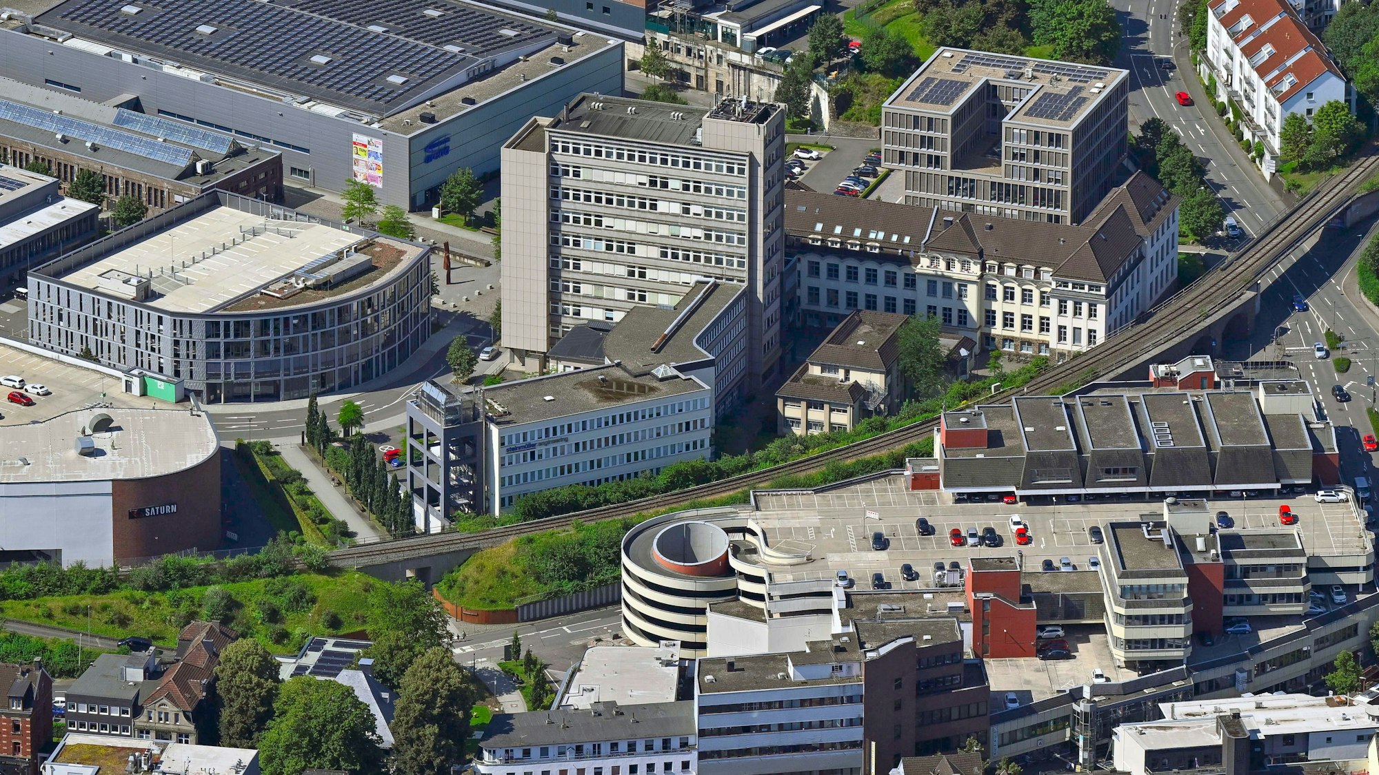 Blick aus der Luft auf das Gummersbach Steinmüllergelände.