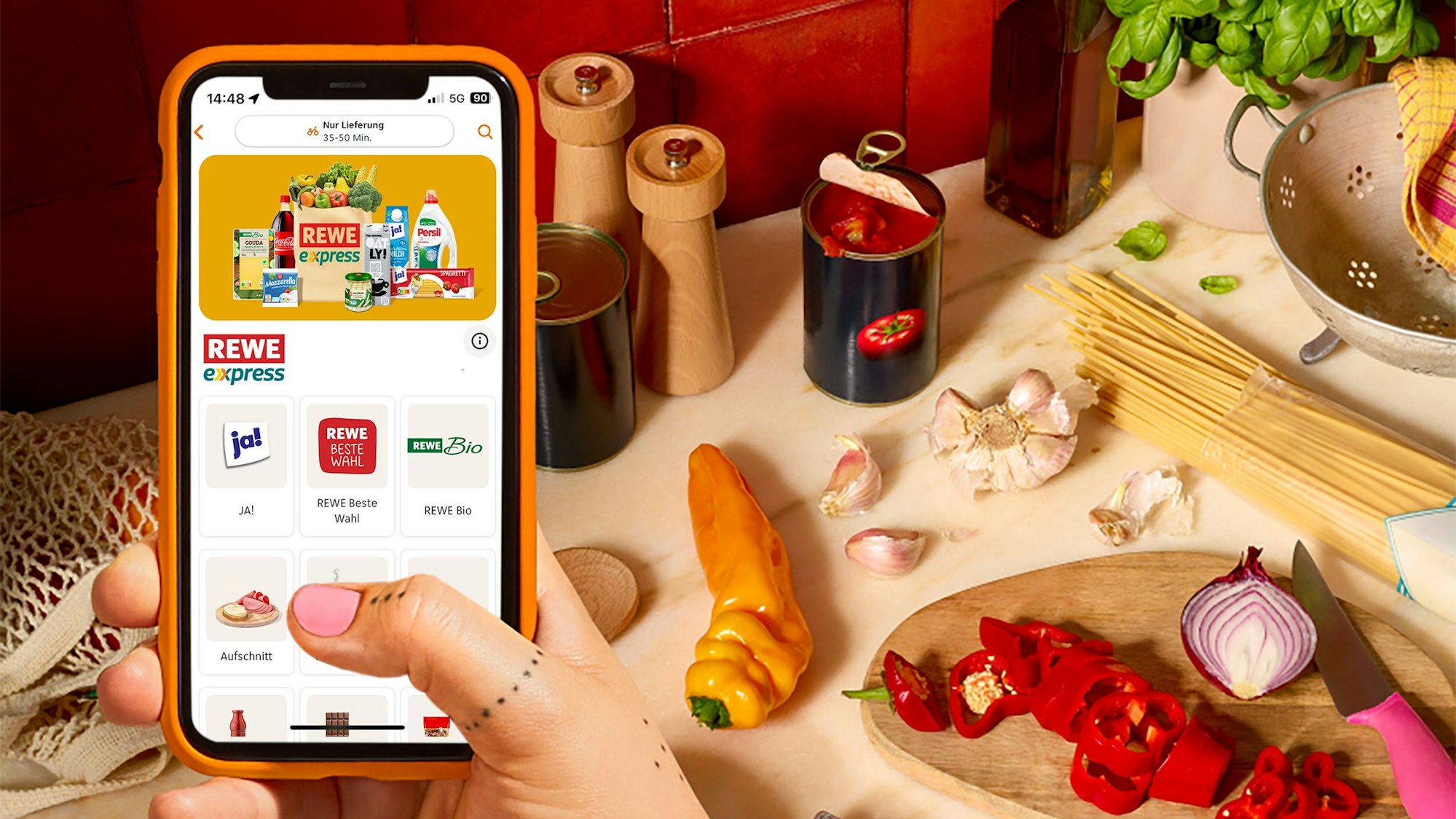 Ein Handybildschirm mit Lieferando-App.