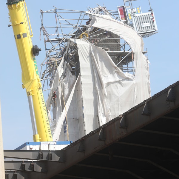 29.08.2024, Köln: Ein Toter bei schwerem Unfall an Leverkusener Rheinbrücke – A1 voll gesperrt. Foto: Arton Krasniqi