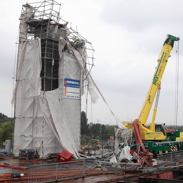 Die Unglücksstelle auf dem alten Teil der Leverkusener Brücke