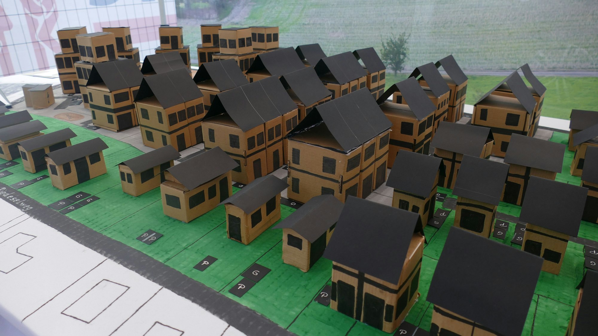Das Modell einer Wohnsiedlung.