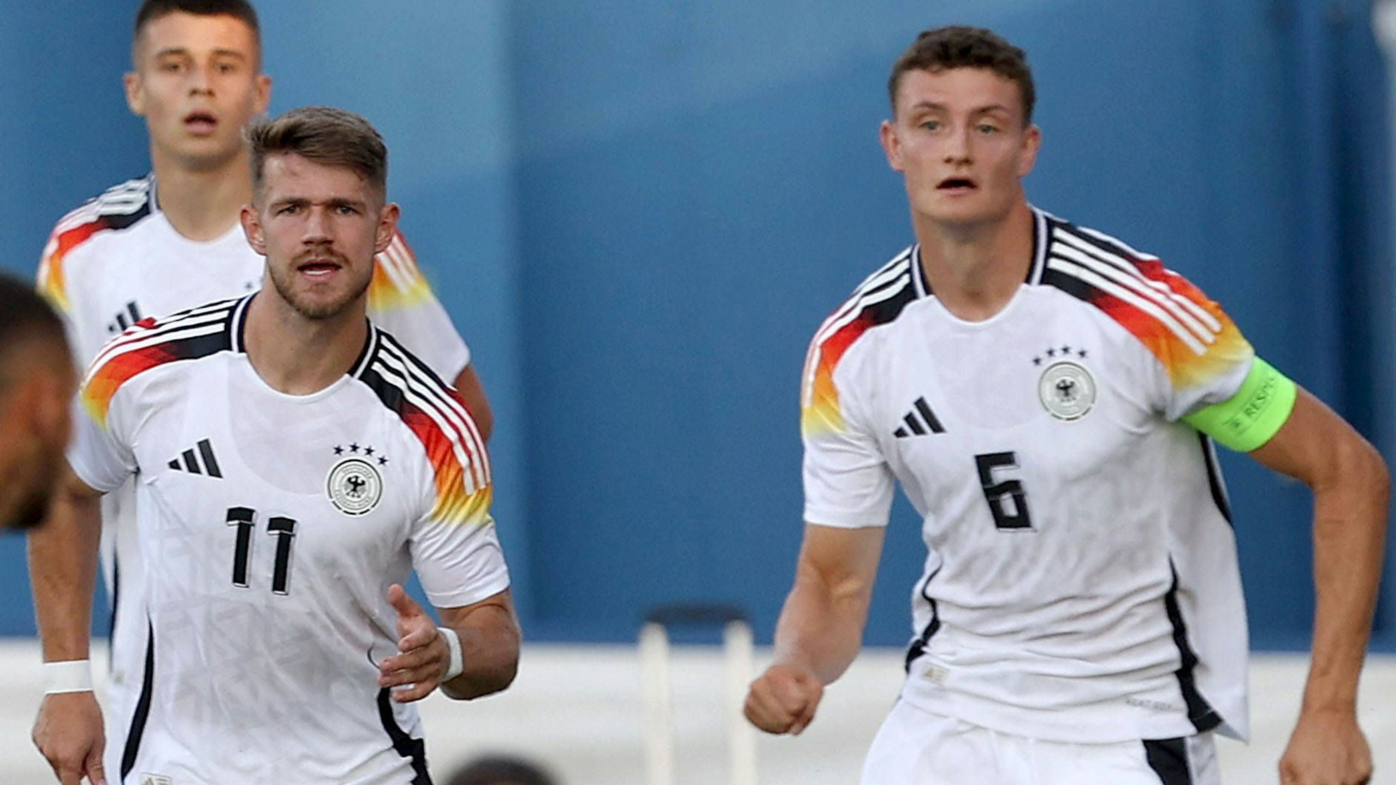 04.09.2024 Gyor/GyirmotHungary Israel-Germany U21, U 21 U-21/Under-21 Uefa European qualifiers men s football Jan ThielmannL, Eric MartelR Germany :