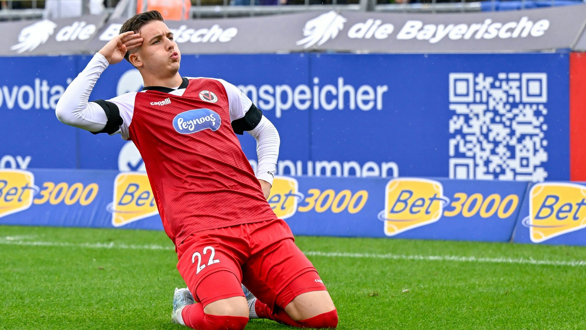 Torschütze zum 2:0 Said El Mala Viktoria Köln, 22 mit Torjubel, Jubel, Torjubel, Torerfolg, celebrate the goal, goal, celebration, Jubel ueber das Tor, optimistisch, Freisteller, Einzelbild, Aktion, Action, 25.08.2024, München Deutschland, Fussball, 3. Liga, TSV 1860 München - FC Viktoria Köln, DFB/DFL REGULATIONS PROHIBIT ANY USE OF PHOTOGRAPHS AS IMAGE SEQUENCES AND/OR QUASI-VIDEO. *** Goalscorer for 2 0 Said El Mala Viktoria Köln, 22 with goal celebration, jubilation, goal celebration, celebrate the goal, goal, celebration, jubilation over the goal, optimistic, cropped image, single image, action, action, 25 08 2024, Munich Germany , Football, 3 Liga, TSV 1860 München FC Viktoria Köln, DFB DFL REGULATIONS PROHIBIT ANY USE OF PHOTOGRAPHS AS IMAGE SEQUENCES AND OR QUASI VIDEO xslx