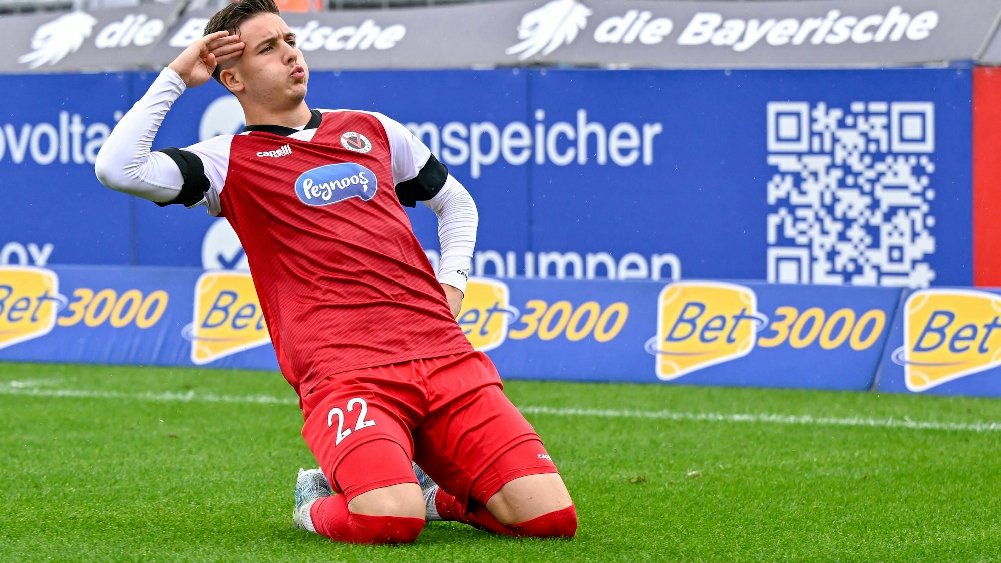 Torschütze zum 2:0 Said El Mala Viktoria Köln, 22 mit Torjubel, Jubel, Torjubel, Torerfolg, celebrate the goal, goal, celebration, Jubel ueber das Tor, optimistisch, Freisteller, Einzelbild, Aktion, Action, 25.08.2024, München Deutschland, Fussball, 3. Liga, TSV 1860 München - FC Viktoria Köln, DFB/DFL REGULATIONS PROHIBIT ANY USE OF PHOTOGRAPHS AS IMAGE SEQUENCES AND/OR QUASI-VIDEO. *** Goalscorer for 2 0 Said El Mala Viktoria Köln, 22 with goal celebration, jubilation, goal celebration, celebrate the goal, goal, celebration, jubilation over the goal, optimistic, cropped image, single image, action, action, 25 08 2024, Munich Germany , Football, 3 Liga, TSV 1860 München FC Viktoria Köln, DFB DFL REGULATIONS PROHIBIT ANY USE OF PHOTOGRAPHS AS IMAGE SEQUENCES AND OR QUASI VIDEO xslx