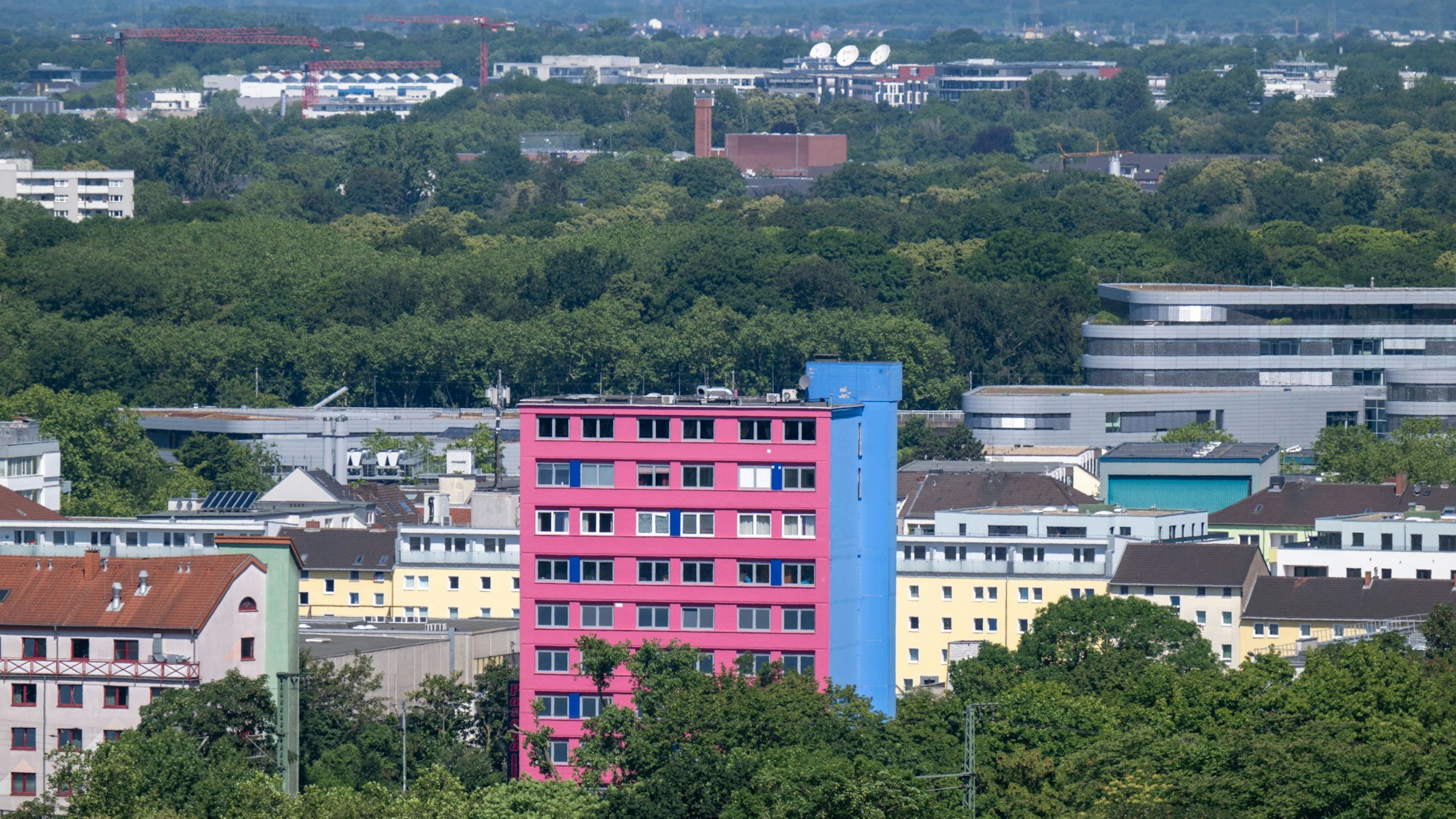 Blick auf das Bordell „Pascha“ vom Dach des Hansa-Hochhauses.