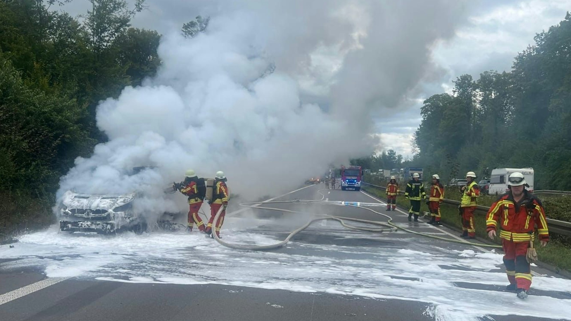 Die Feuerwehr im Einsatz.