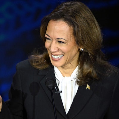 Kamala Harris während der TV-Debatte mit Donald Trump.