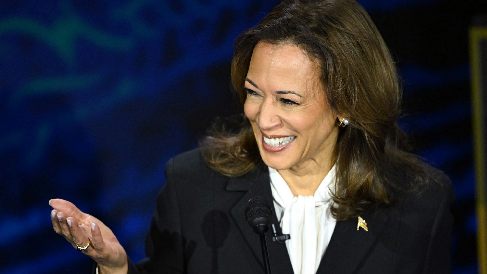 Kamala Harris während der TV-Debatte mit Donald Trump.