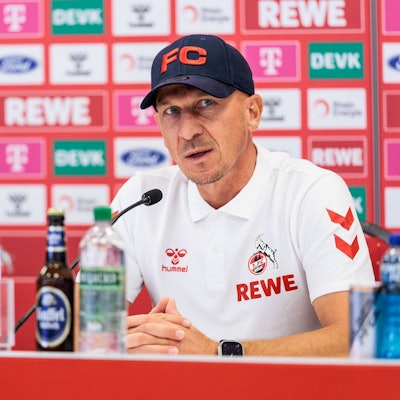 FC-Trainer Gerhard Struber am Donnerstag auf der Pressekonferenz vor dem Duell mit dem 1. FC Magdeburg