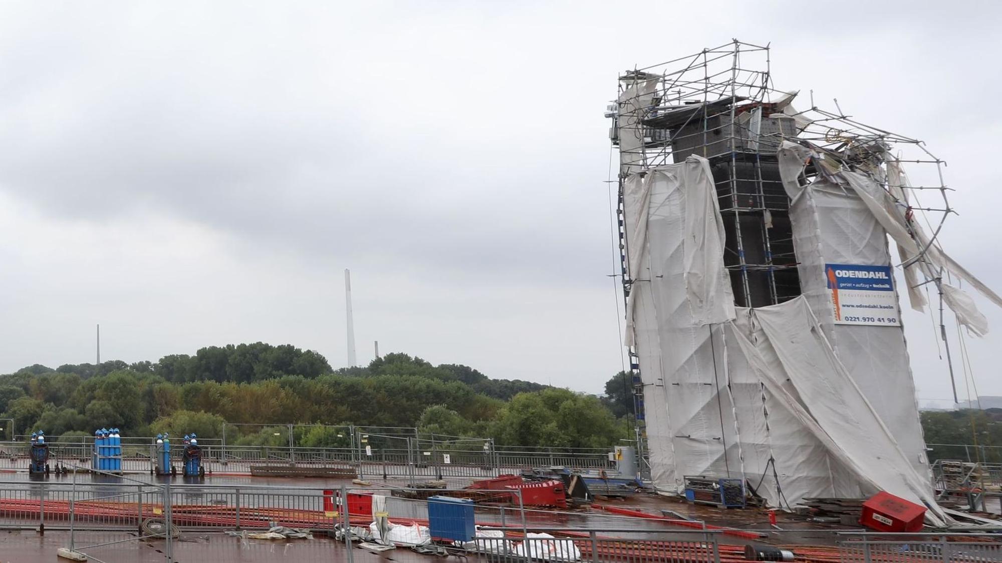 Blick auf die Unfallstelle am Tag nach dem tödlichen Arbeitsunfall am 29. August.