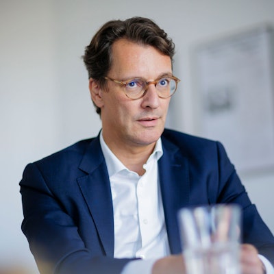 Interview mit Hendrik Wuest, CDU, Ministerpraesident von Nordrhein-Westfalen, und Jan Redmann, Landesvorsitzender der CDU Brandenburg. Berlin, 28.08.2024.