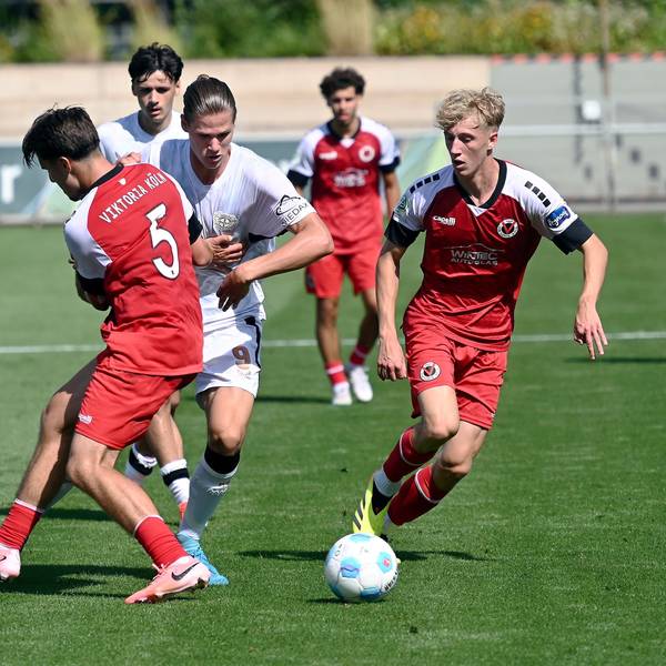 24.08.2024, Fussball-U19-Bayer Leverkusen-Viktoria Köln
mitte: Artem Stepanov (Bayer)
Foto: Uli Herhaus