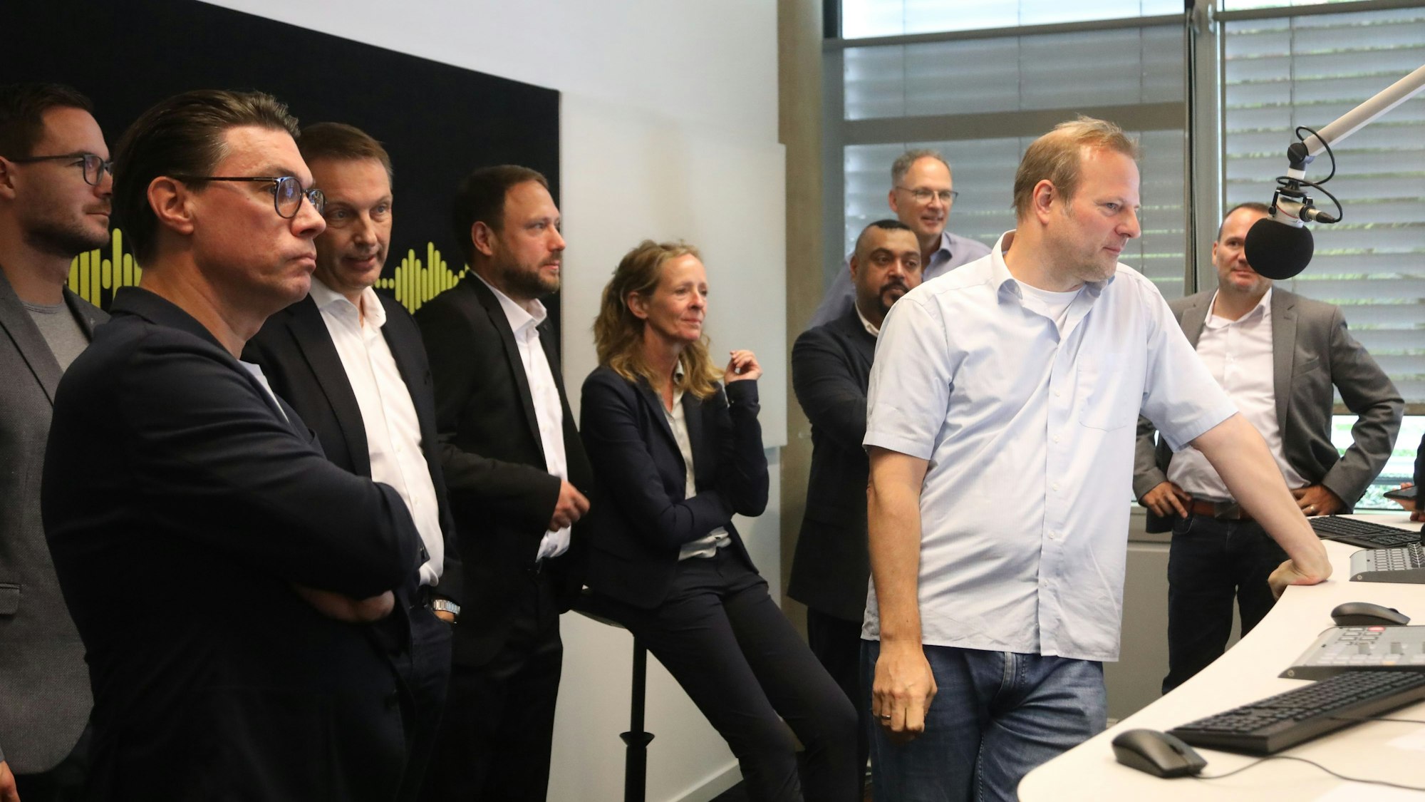 In den neuen Studios von Radio Köln im Neven-DuMont-Haus