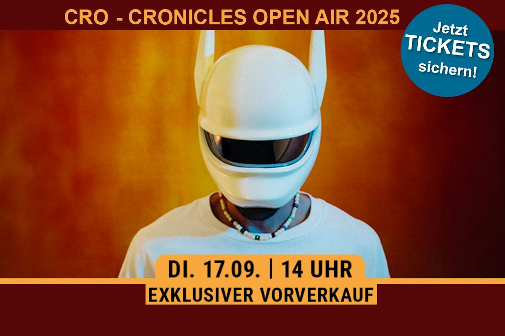 Auf dem Bild ist der deutsche Rapper und Sänger CRO zu sehen.