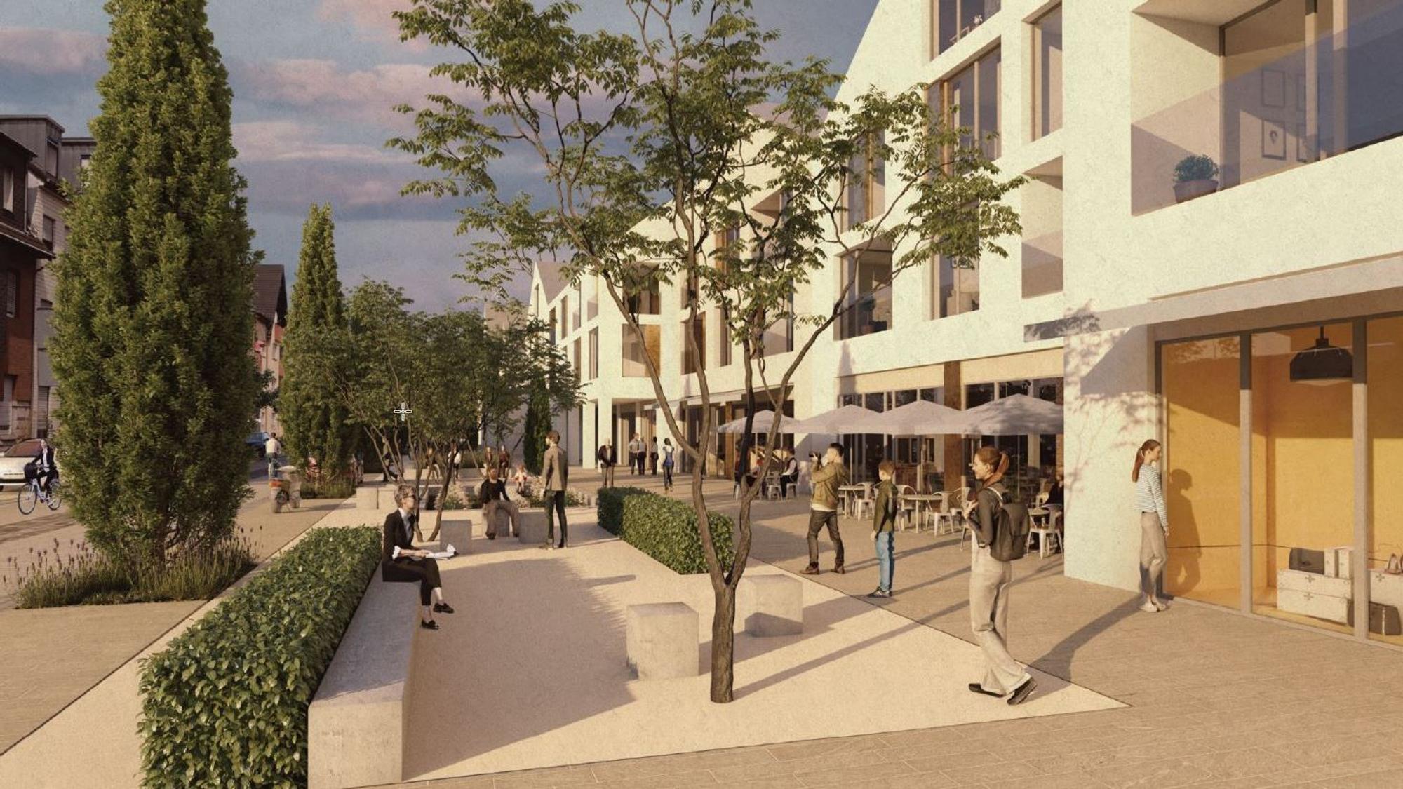 Auf dem Foto ist ein Entwurf für den Umbau der Luxemburger Straße zu sehen.