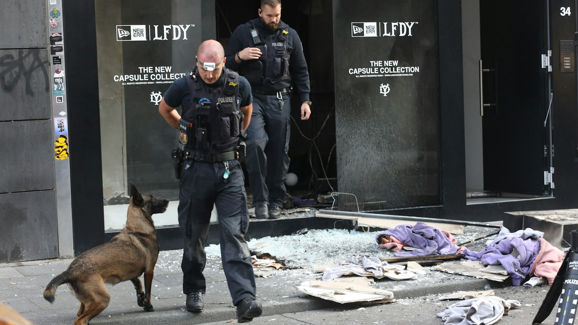 Im Modeladen LFDY auf der Ehrenstraße explodierte am frühen Mittwochmorgen (18.09.2024) ein Sprengsatz.