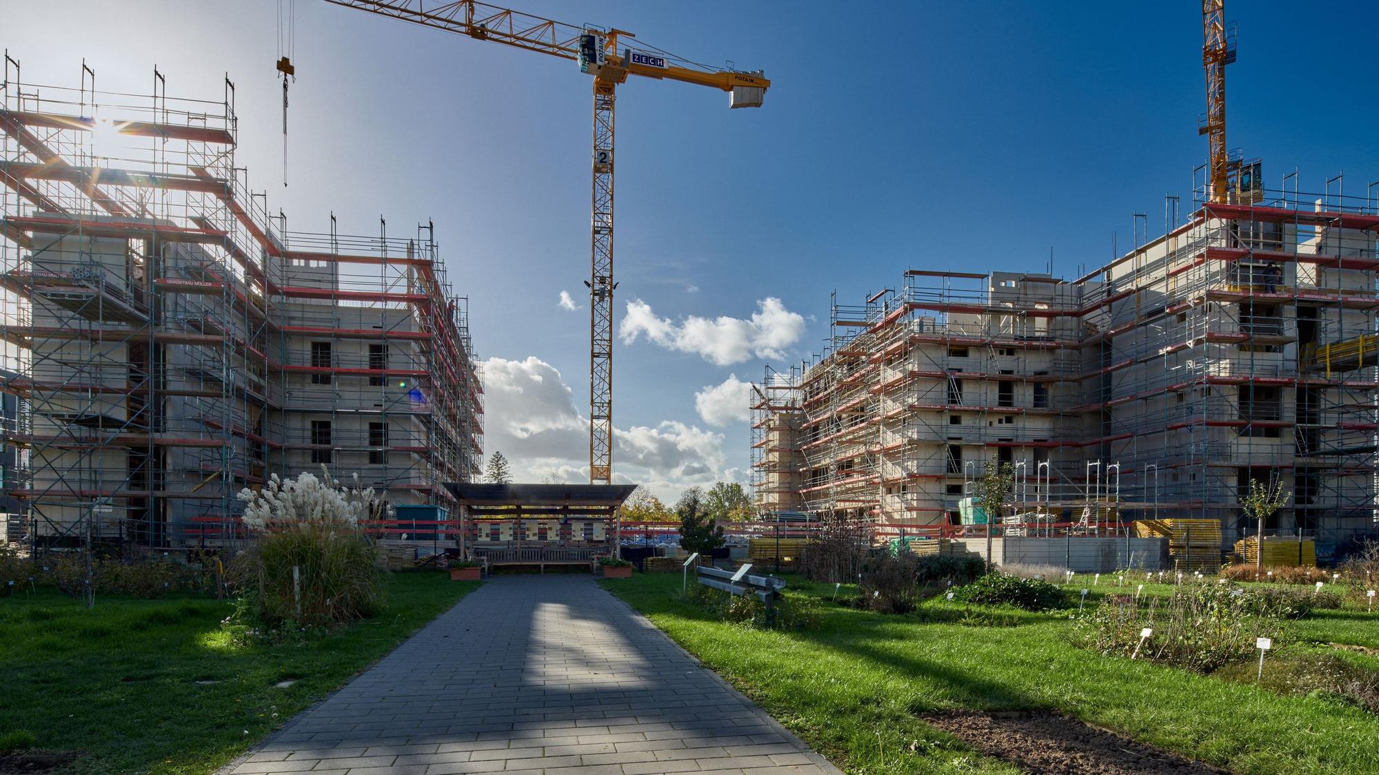 Auf dem Campus Poppelsdorf entsteht derzeit ein vielseitig einsetzbares Gebäude für den Universitätsbetrieb. Baufortschritt vom November 2022, seitdem hat sich einiges getan.
