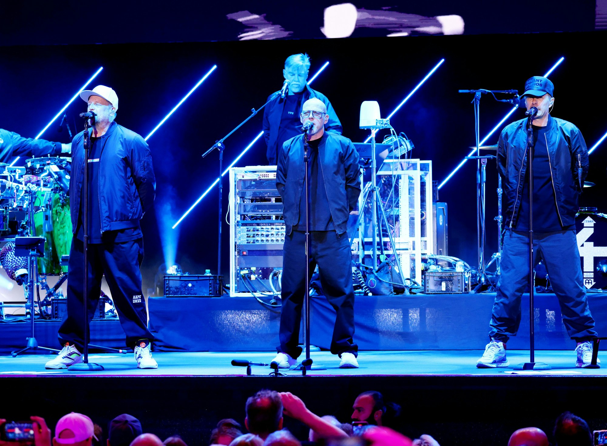 Die deutsche HipHop Band „Die Fantastischen Vier“ spielen ein Konzert bei der Digitalmesse Digital X im Mediapark in Köln.